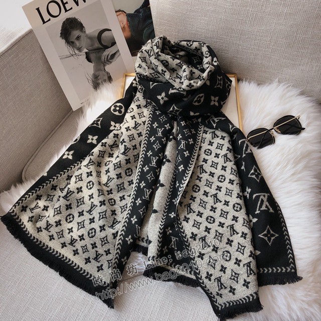 Louis Vuitton圍巾 路易威登新款拼色字母邊框提花圍巾  mmj1243